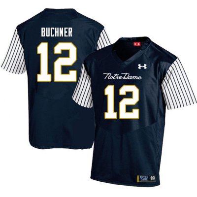 Notre Dame Fighting Irish Men's Tyler Buchner #12 Navy Under Armour Alternate Authentic Stitched College NCAA Football Jersey IDZ7599YC